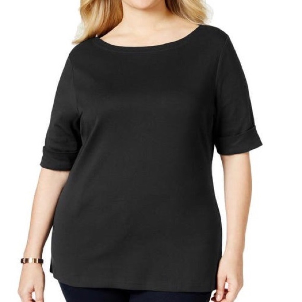 NWT Karen Scott Boatneck Tee